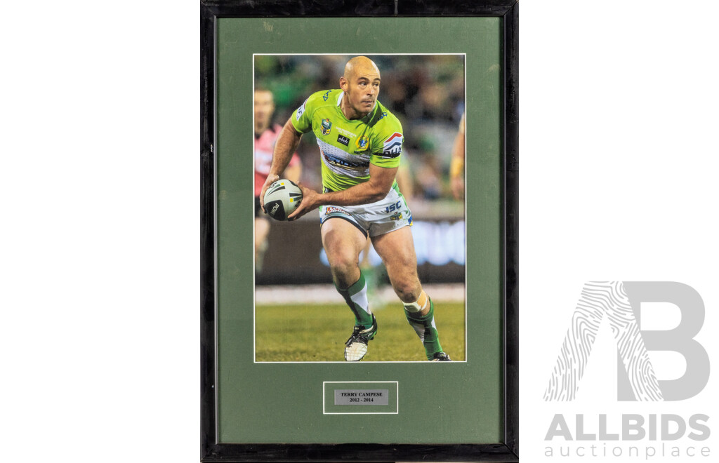 Collection of Ten Framed Photo Print of Canberra Raiders Players