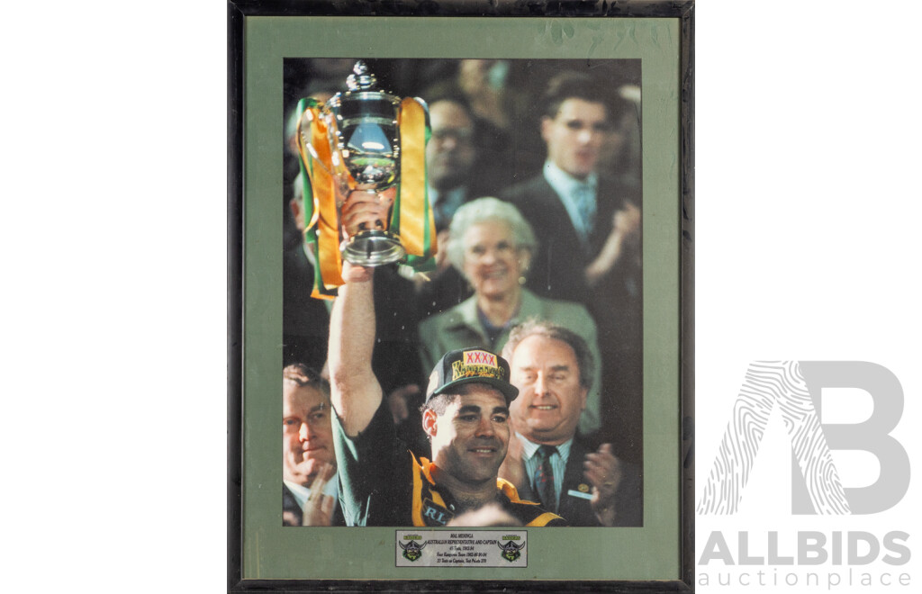 Collection of Ten Large Framed Photo Print of Canberra Raiders Players