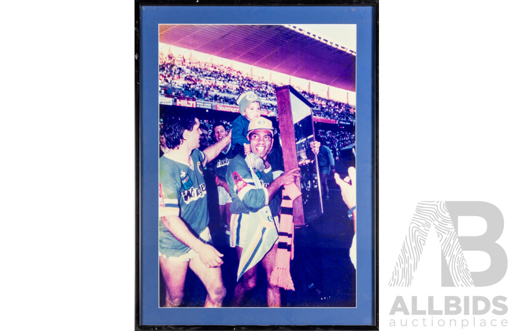 Collection of Ten Large Framed Photo Print of Canberra Raiders Players