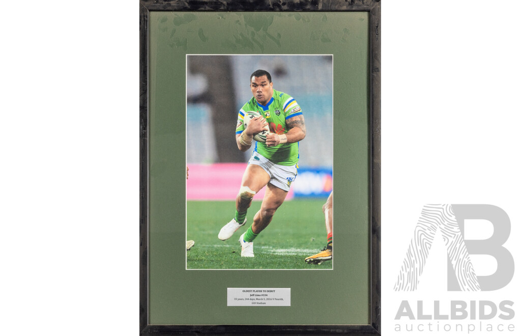 Collection of Thirteen Framed Photo Print of Canberra Raiders Players