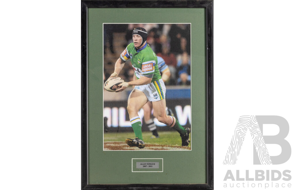 Collection of Thirteen Framed Photo Print of Canberra Raiders Players