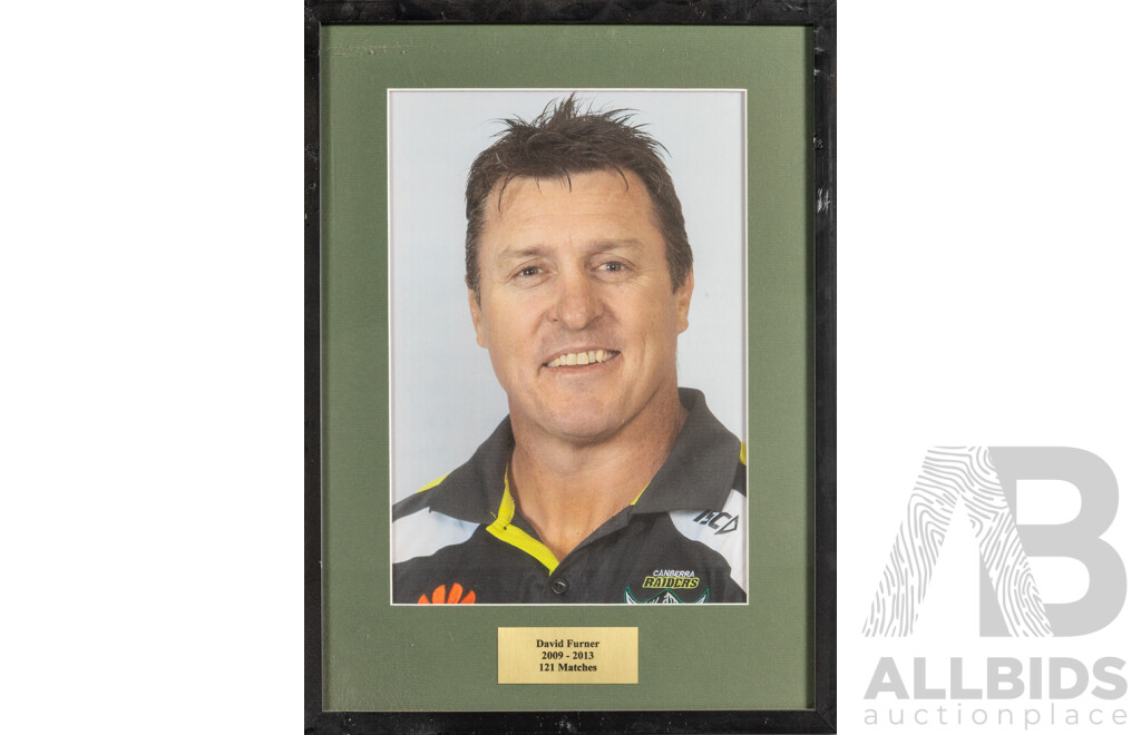 Collection of Thirteen Framed Photo Print of Canberra Raiders Players