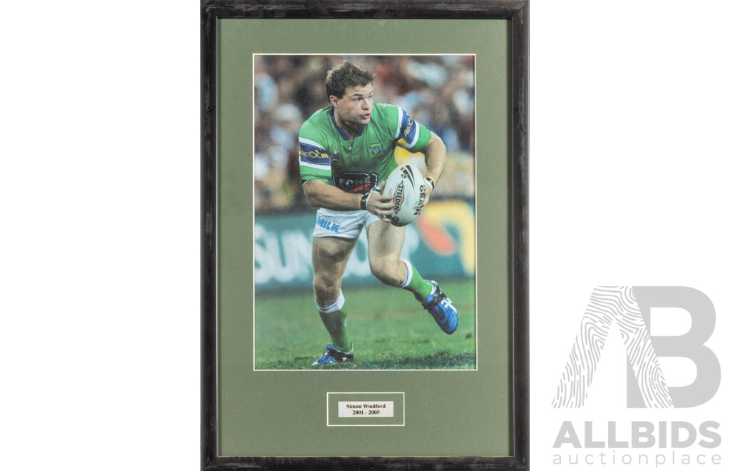 Collection of Thirteen Framed Photo Print of Canberra Raiders Players