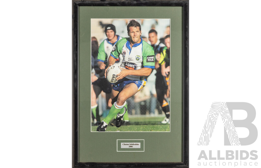 Collection of Thirteen Framed Photo Print of Canberra Raiders Players