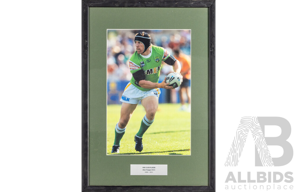 Collection of Thirteen Framed Photo Print of Canberra Raiders Players