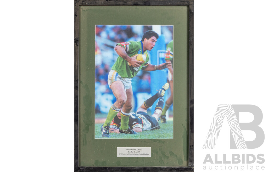 Collection of Thirteen Framed Photo Print of Canberra Raiders Players