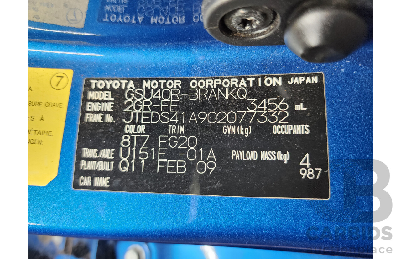 3/2009 Toyota Kluger KX-R (fwd) 7 SEAT GSU40R 4d Wagon Blue 3.5L