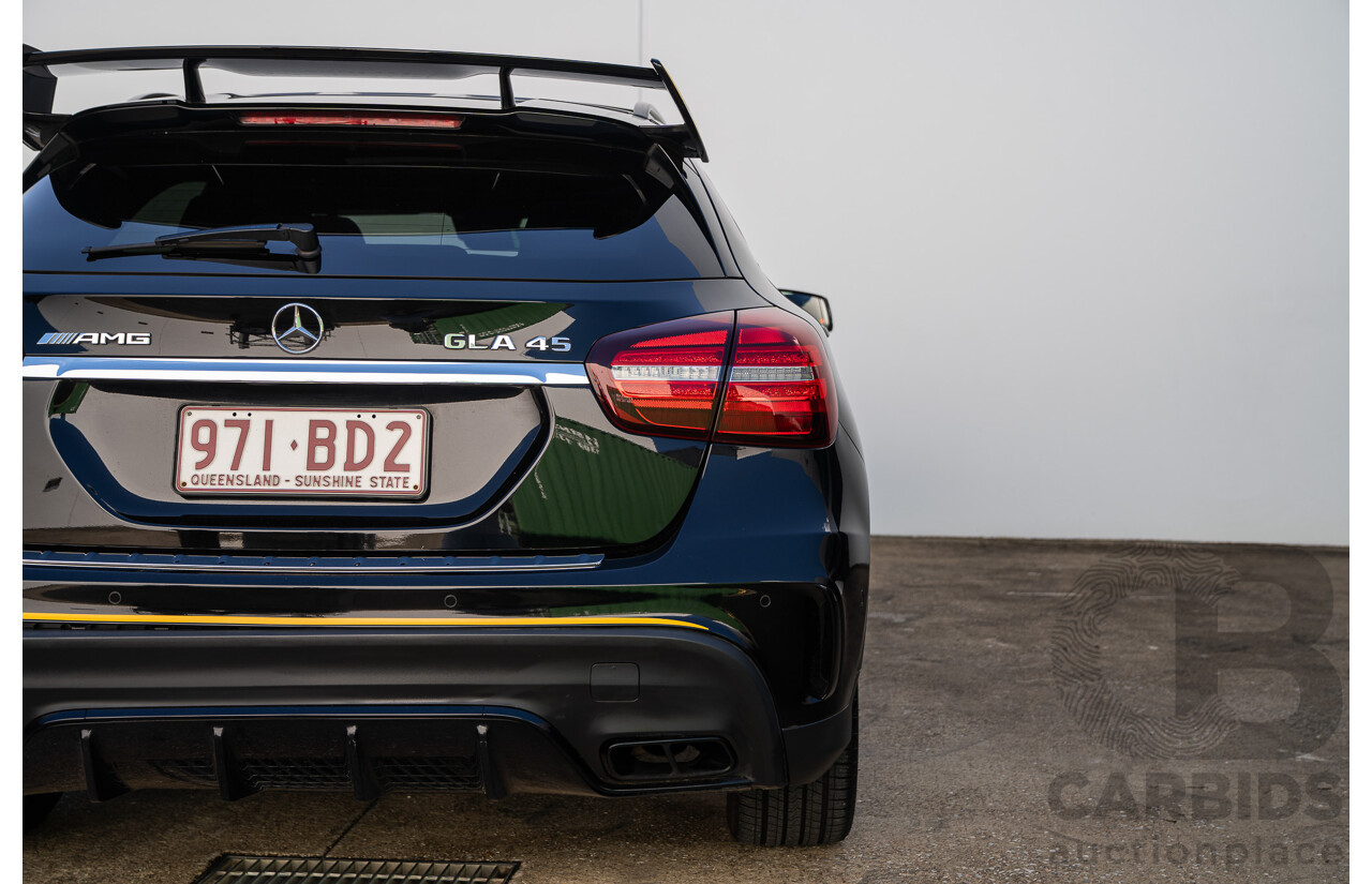 12/2017 Mercedes Benz GLA45 AMG Yellow Night Edition 4matic (AWD) X156 MY18 4d Wagon Cosmos Black Metallic Turbo 2.0L