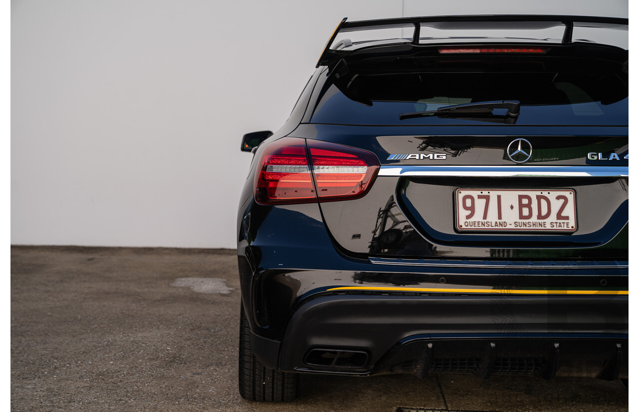 12/2017 Mercedes Benz GLA45 AMG Yellow Night Edition 4matic (AWD) X156 MY18 4d Wagon Cosmos Black Metallic Turbo 2.0L