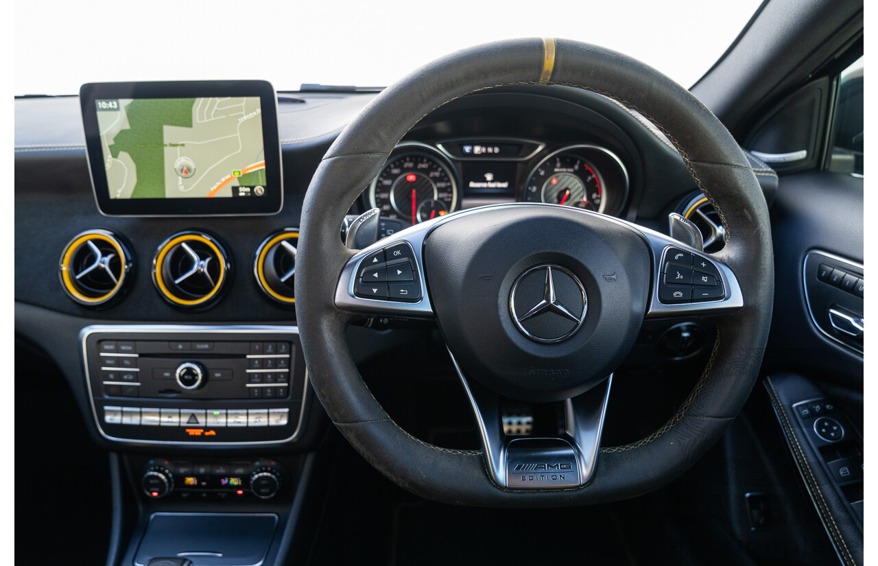 12/2017 Mercedes Benz GLA45 AMG Yellow Night Edition 4matic (AWD) X156 MY18 4d Wagon Cosmos Black Metallic Turbo 2.0L