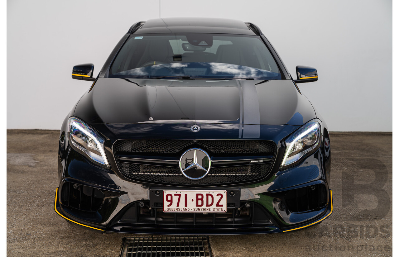 12/2017 Mercedes Benz GLA45 AMG Yellow Night Edition 4matic (AWD) X156 MY18 4d Wagon Cosmos Black Metallic Turbo 2.0L
