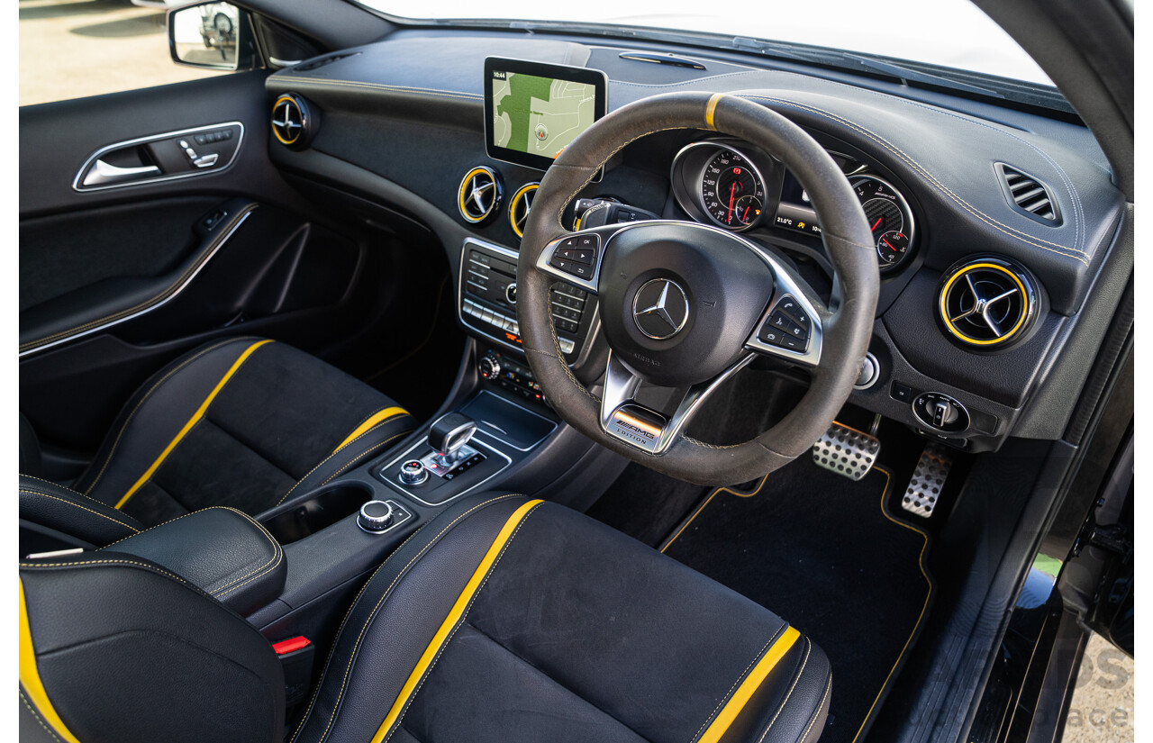 12/2017 Mercedes Benz GLA45 AMG Yellow Night Edition 4matic (AWD) X156 MY18 4d Wagon Cosmos Black Metallic Turbo 2.0L