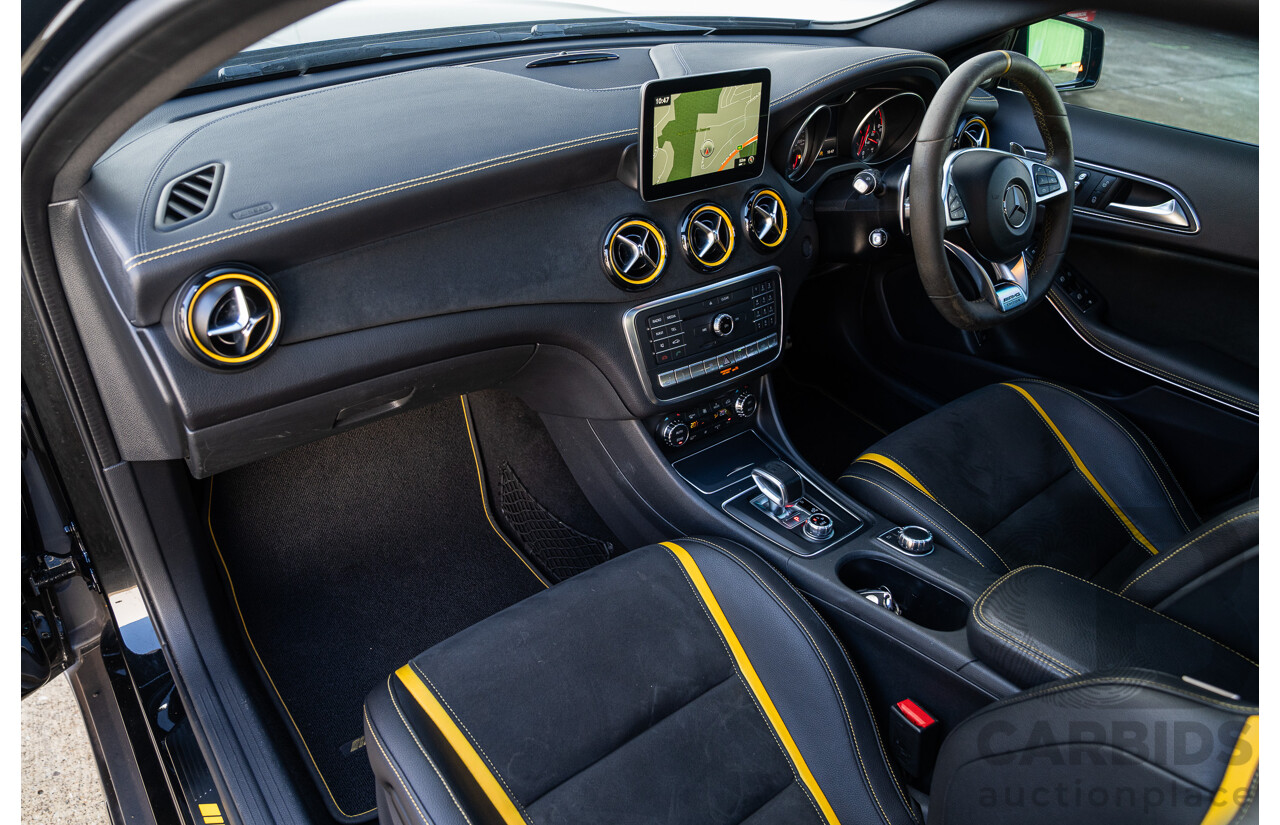 12/2017 Mercedes Benz GLA45 AMG Yellow Night Edition 4matic (AWD) X156 MY18 4d Wagon Cosmos Black Metallic Turbo 2.0L