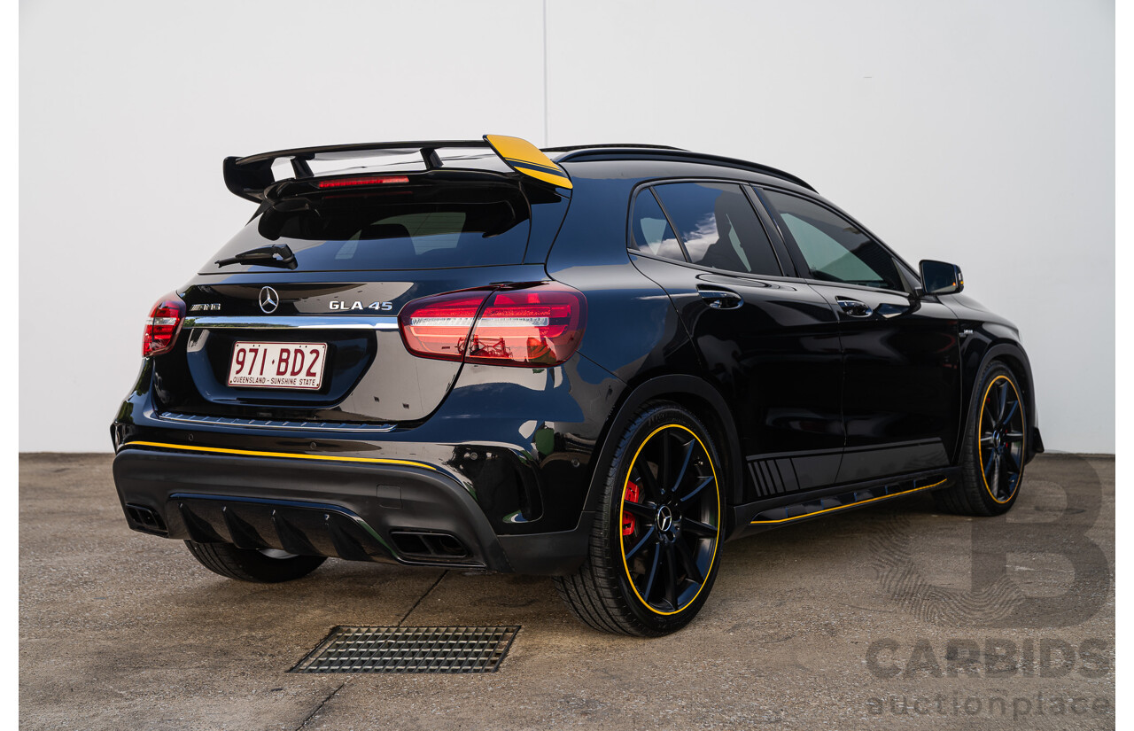 12/2017 Mercedes Benz GLA45 AMG Yellow Night Edition 4matic (AWD) X156 MY18 4d Wagon Cosmos Black Metallic Turbo 2.0L