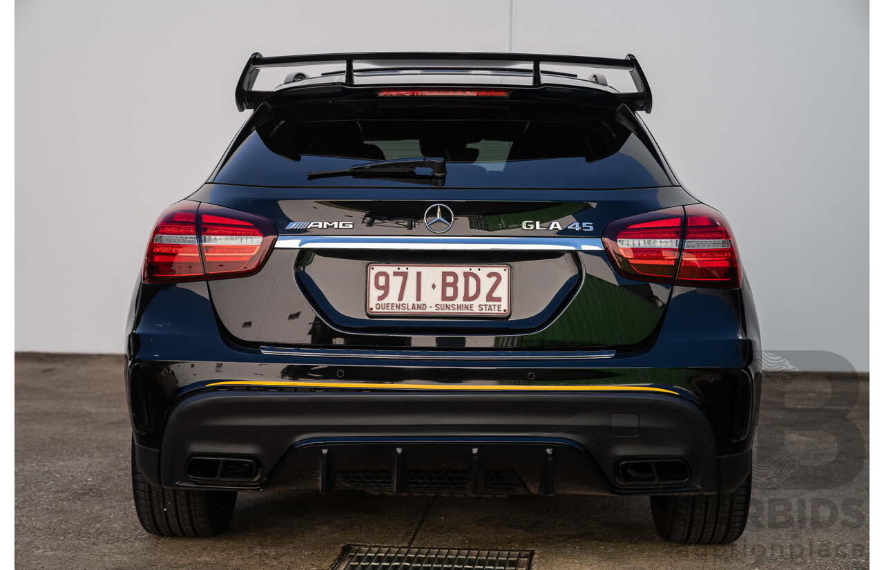 12/2017 Mercedes Benz GLA45 AMG Yellow Night Edition 4matic (AWD) X156 MY18 4d Wagon Cosmos Black Metallic Turbo 2.0L