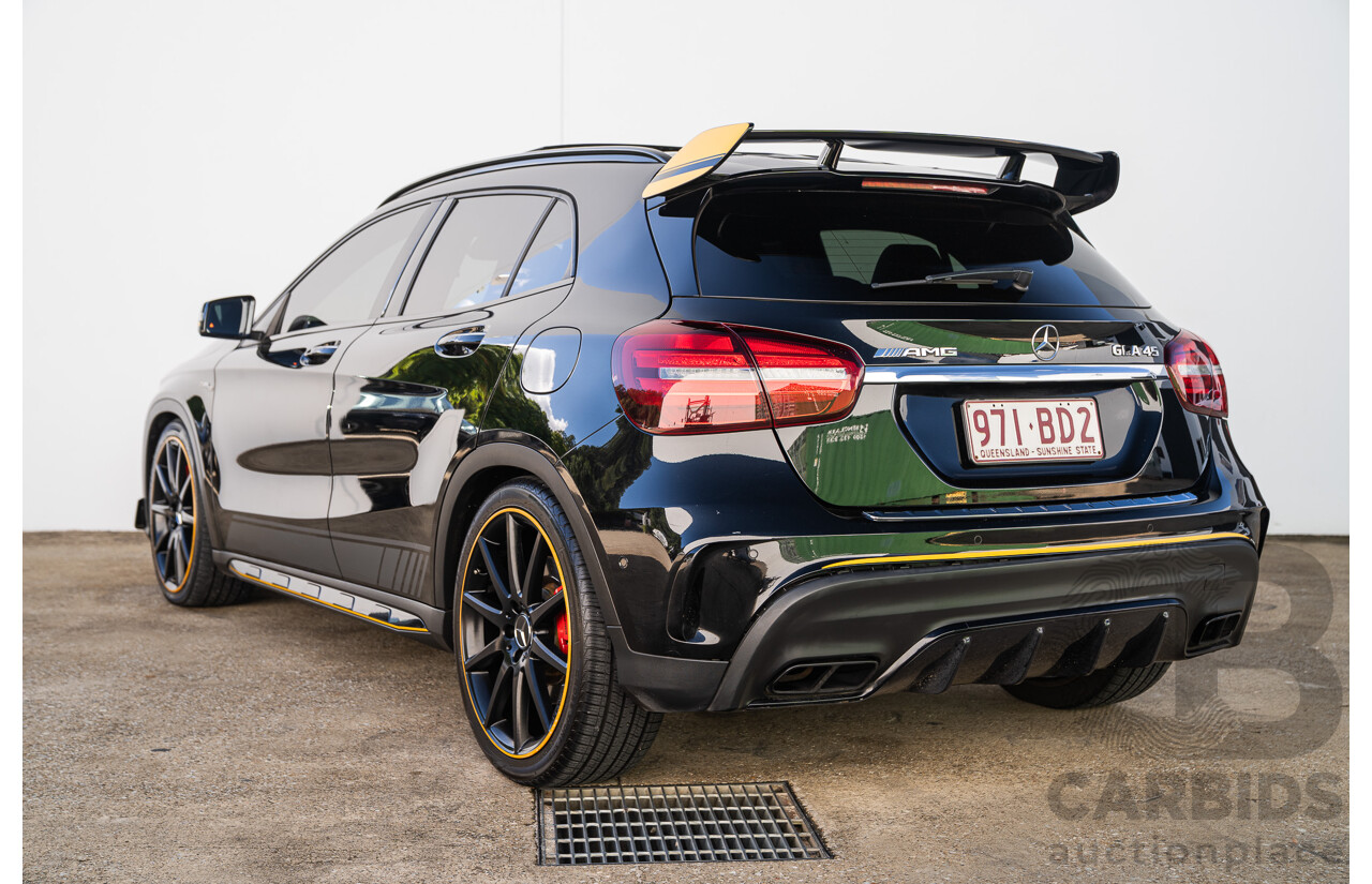 12/2017 Mercedes Benz GLA45 AMG Yellow Night Edition 4matic (AWD) X156 MY18 4d Wagon Cosmos Black Metallic Turbo 2.0L