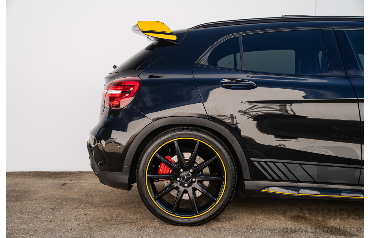12/2017 Mercedes Benz GLA45 AMG Yellow Night Edition 4matic (AWD) X156 MY18 4d Wagon Cosmos Black Metallic Turbo 2.0L