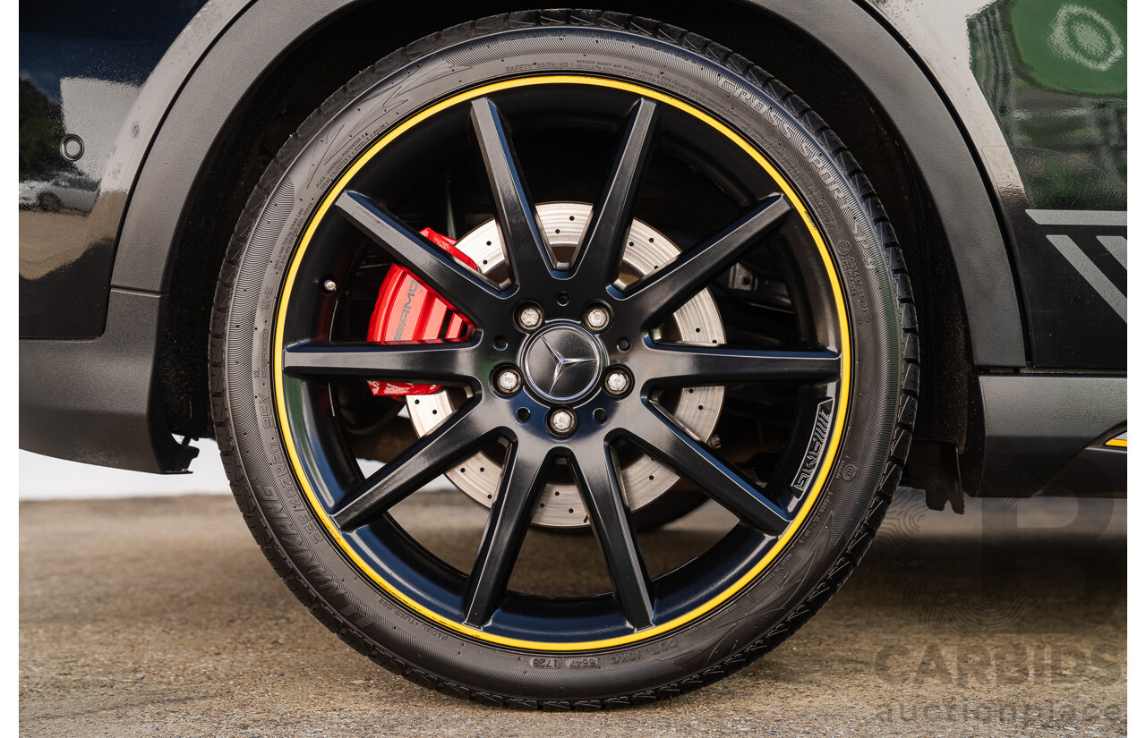 12/2017 Mercedes Benz GLA45 AMG Yellow Night Edition 4matic (AWD) X156 MY18 4d Wagon Cosmos Black Metallic Turbo 2.0L