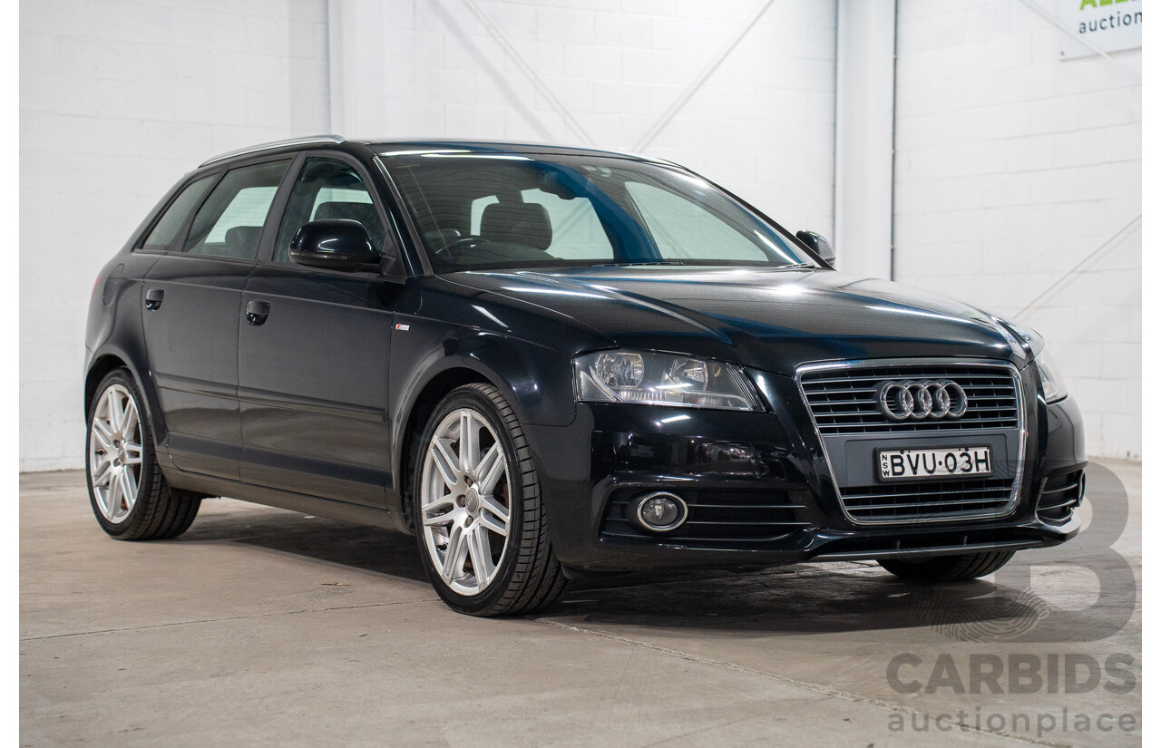 7/2010 Audi A3 Sportback 1.8 TFSI Ambition 8P MY10 5d Hatchback Phantom Black Turbo 1.8L