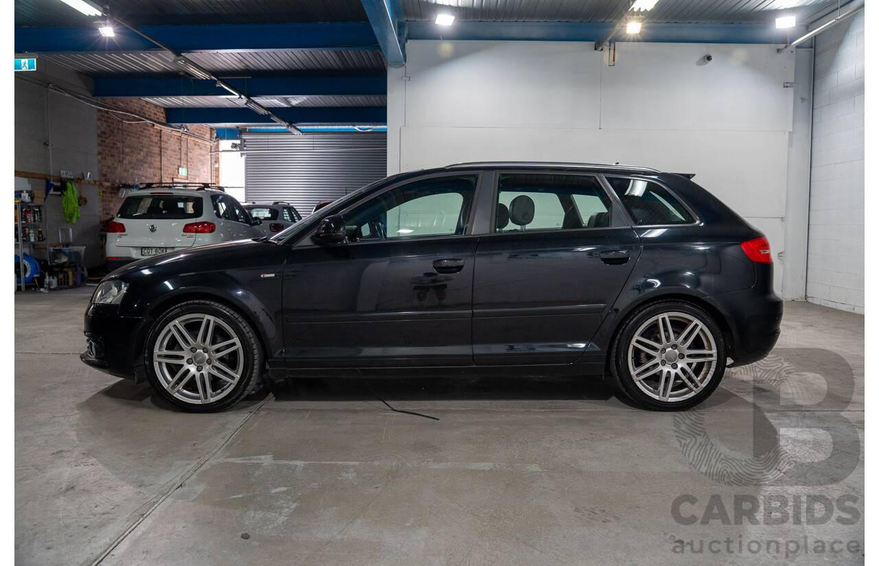 7/2010 Audi A3 Sportback 1.8 TFSI Ambition 8P MY10 5d Hatchback Phantom Black Turbo 1.8L