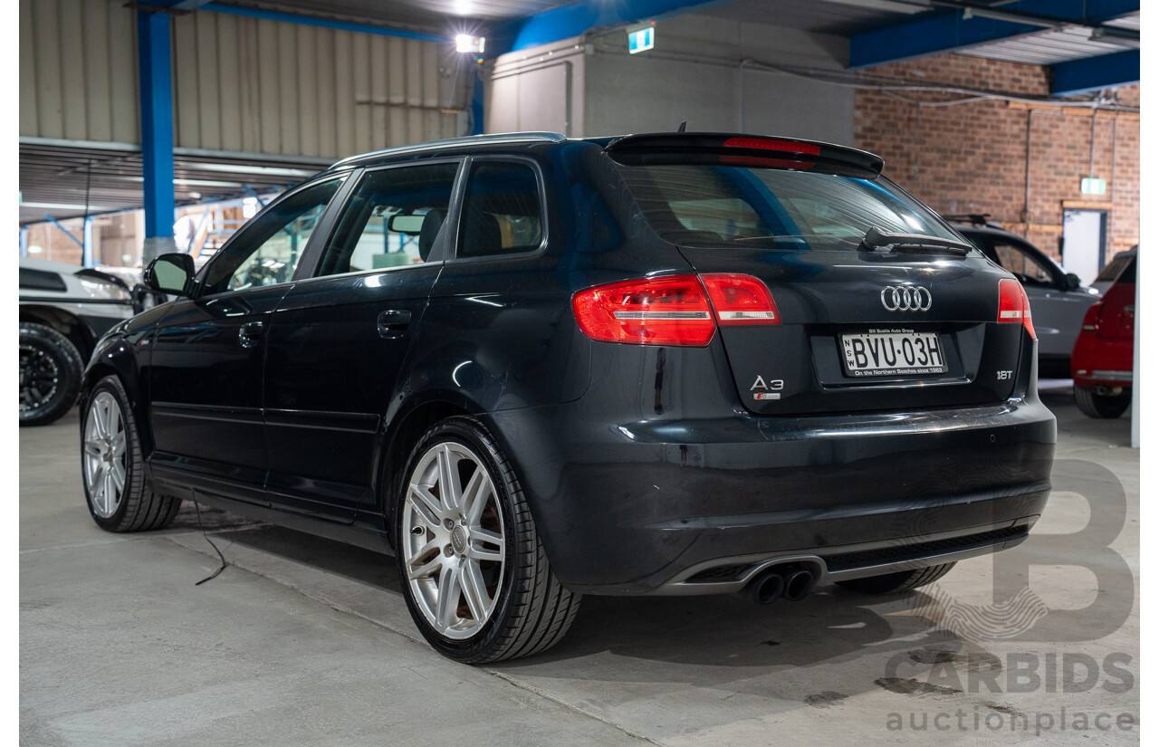 7/2010 Audi A3 Sportback 1.8 TFSI Ambition 8P MY10 5d Hatchback Phantom Black Turbo 1.8L