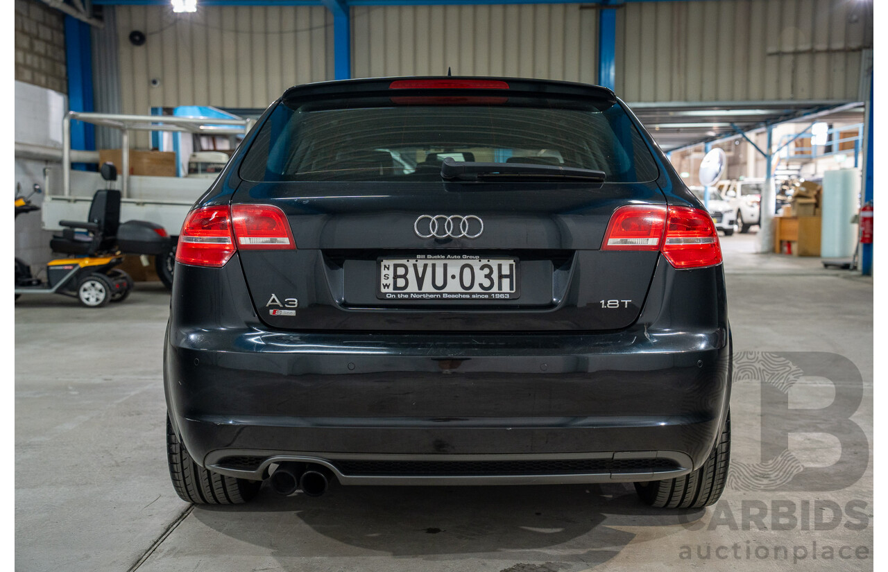 7/2010 Audi A3 Sportback 1.8 TFSI Ambition 8P MY10 5d Hatchback Phantom Black Turbo 1.8L