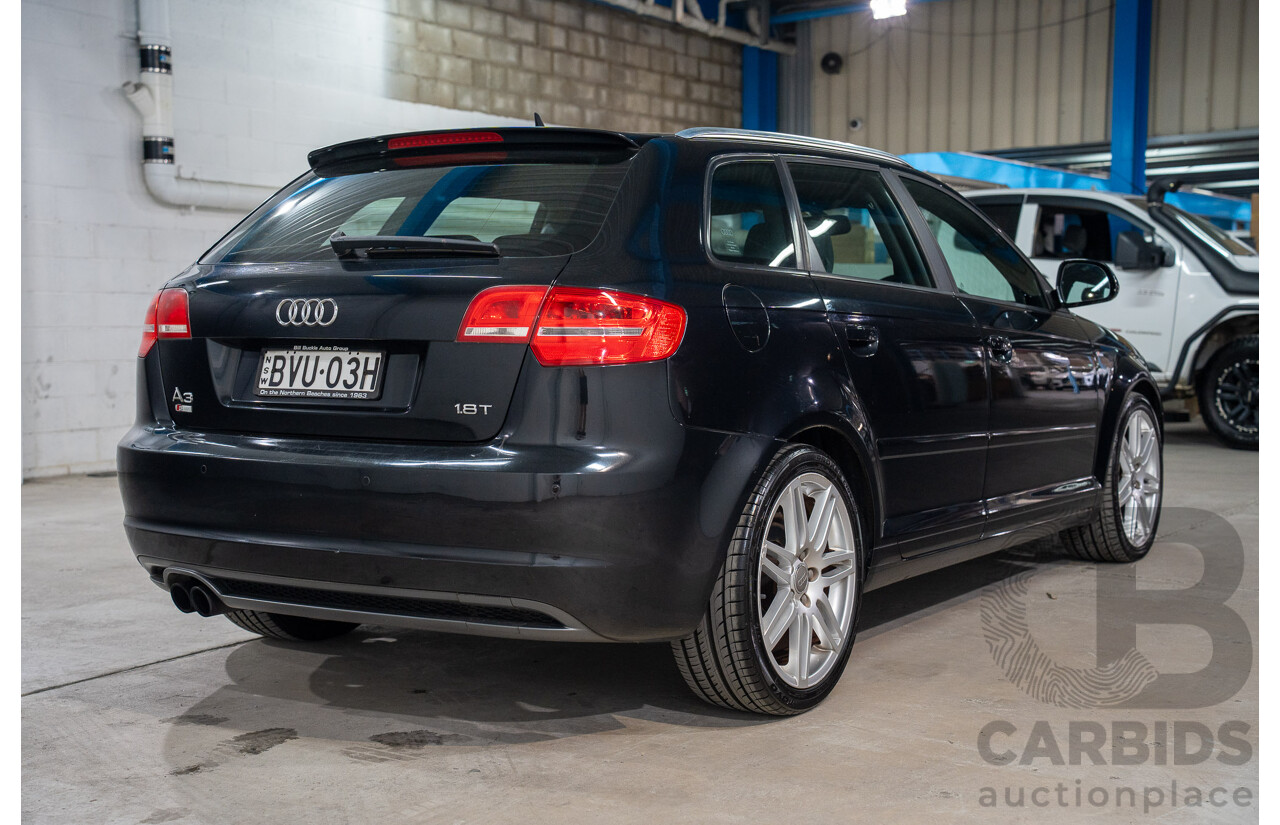 7/2010 Audi A3 Sportback 1.8 TFSI Ambition 8P MY10 5d Hatchback Phantom Black Turbo 1.8L