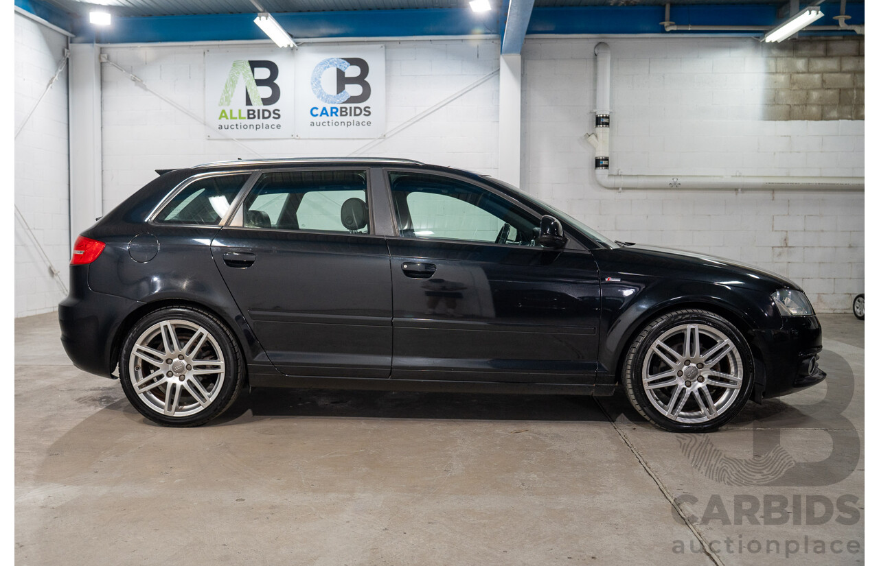 7/2010 Audi A3 Sportback 1.8 TFSI Ambition 8P MY10 5d Hatchback Phantom Black Turbo 1.8L