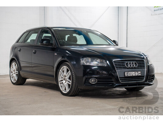 7/2010 Audi A3 Sportback 1.8 TFSI Ambition 8P MY10 5d Hatchback Phantom Black Turbo 1.8L