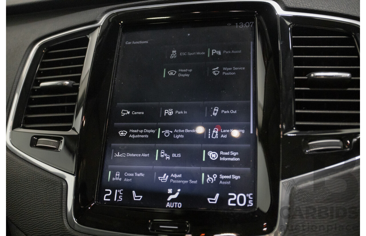 11/2018 Volvo XC90 T8 Inscription (AWD) 256 MY19 4d Wagon Onyx Black Metallic Turbo & Supercharged Plug-In Hybrid 2.0L - 7 Seater