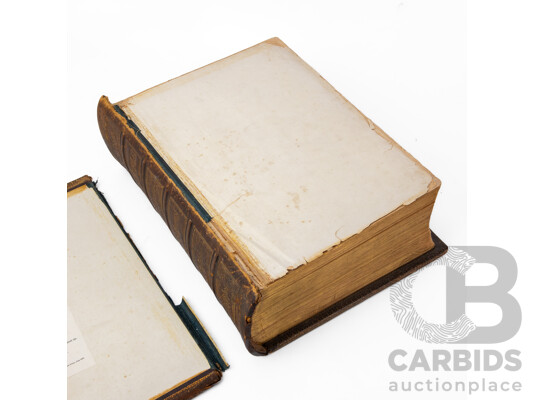 Early Leather Bound Brown's Self Interpreting Holy Bible