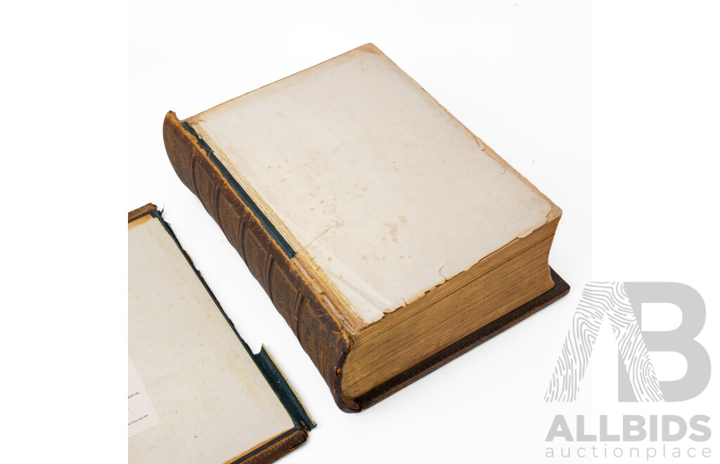 Early Leather Bound Brown's Self Interpreting Holy Bible