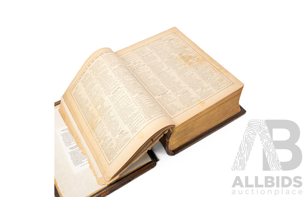 Early Leather Bound Brown's Self Interpreting Holy Bible