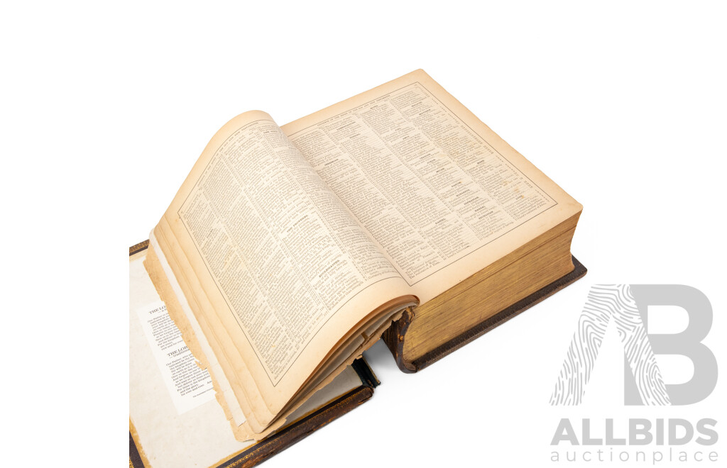 Early Leather Bound Brown's Self Interpreting Holy Bible