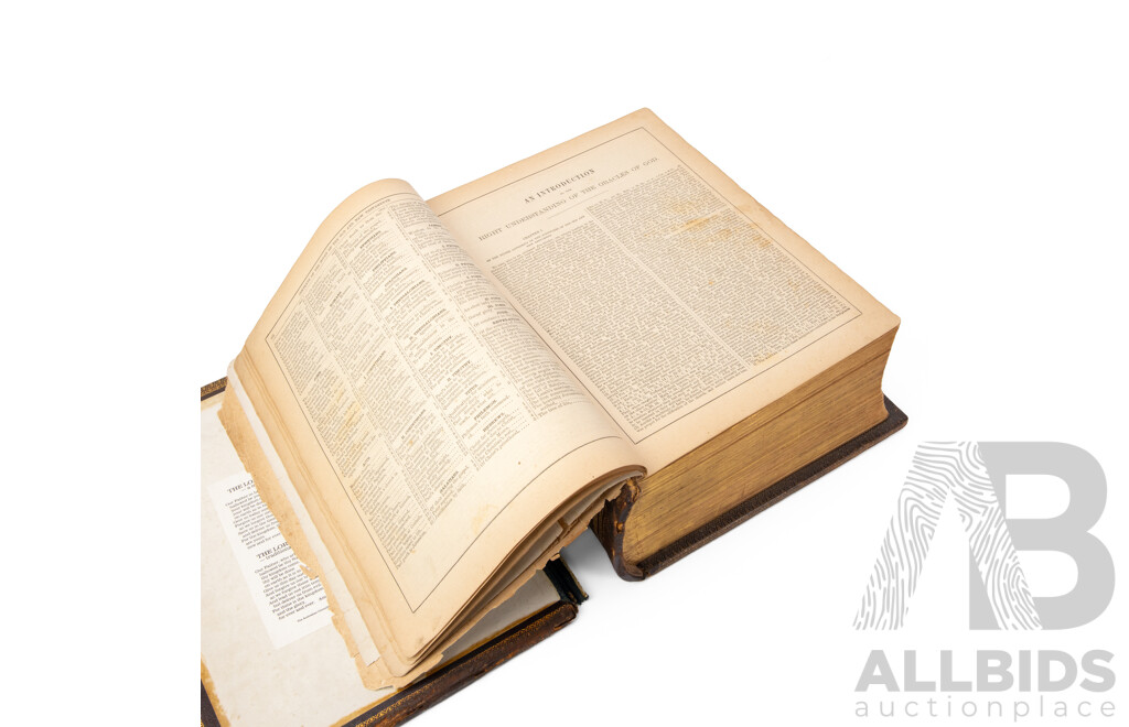 Early Leather Bound Brown's Self Interpreting Holy Bible