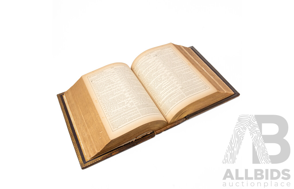 Early Leather Bound Brown's Self Interpreting Holy Bible