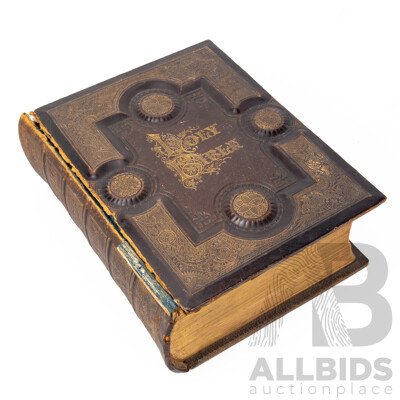 Early Leather Bound Brown's Self Interpreting Holy Bible