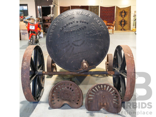 Vintage Furphy Water Cart with Cast Iron Ends, Circa 1920