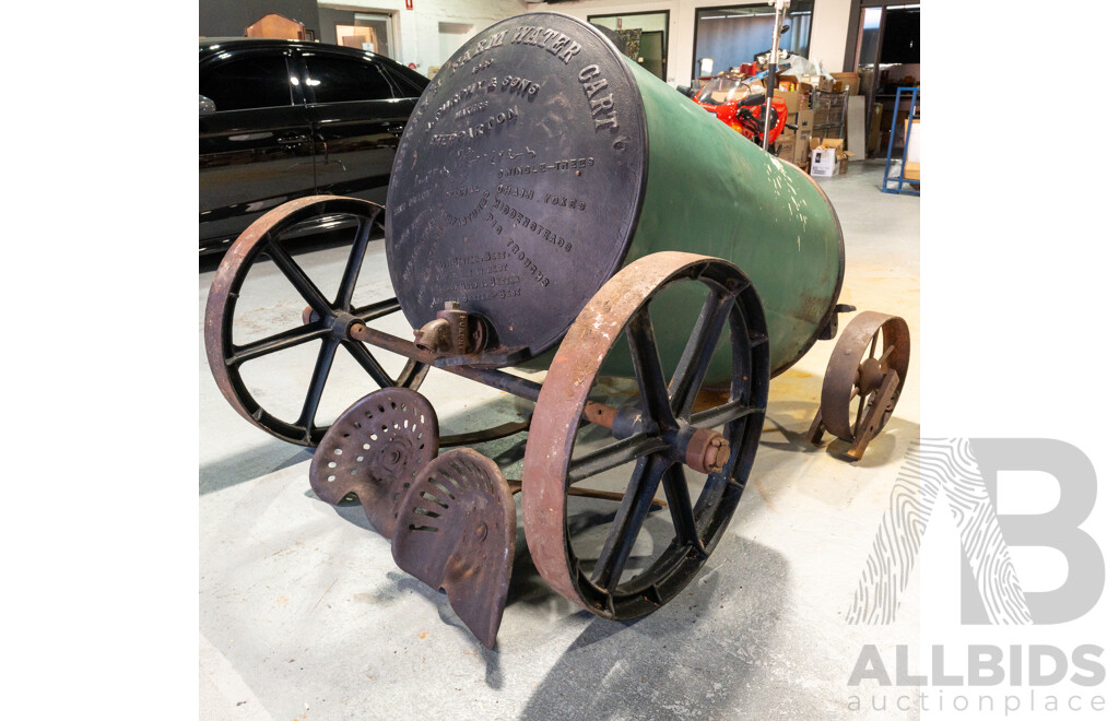 Vintage Furphy Water Cart with Cast Iron Ends, Circa 1920