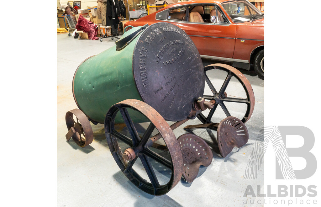 Vintage Furphy Water Cart with Cast Iron Ends, Circa 1920