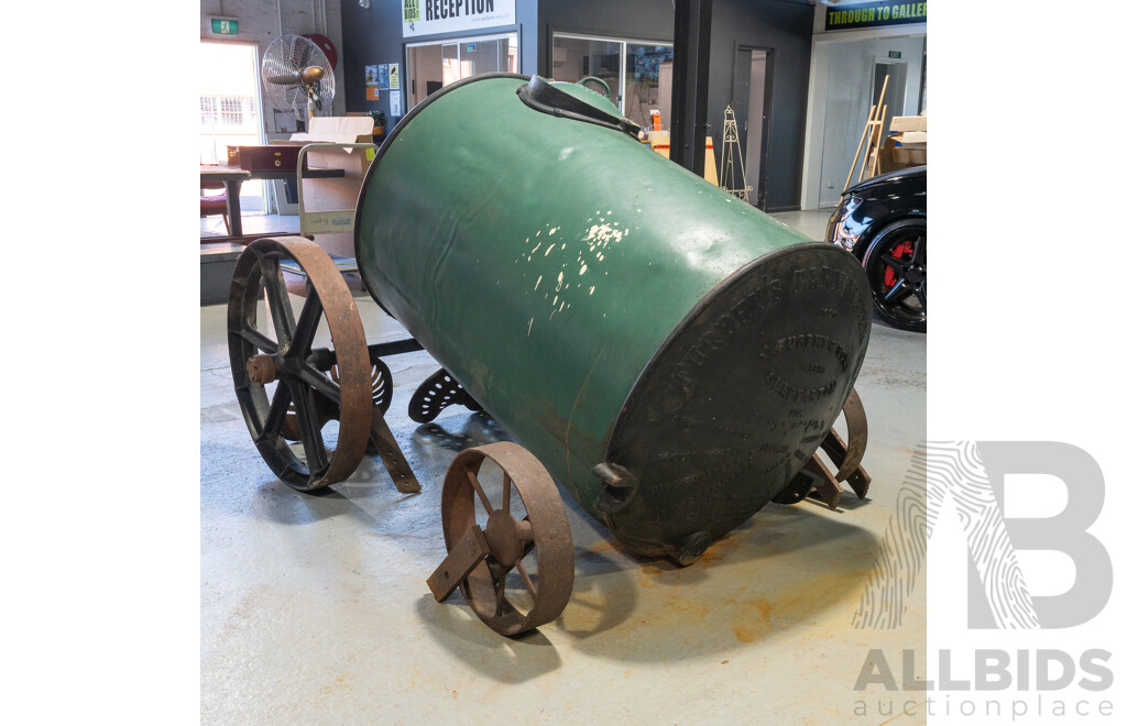 Vintage Furphy Water Cart with Cast Iron Ends, Circa 1920