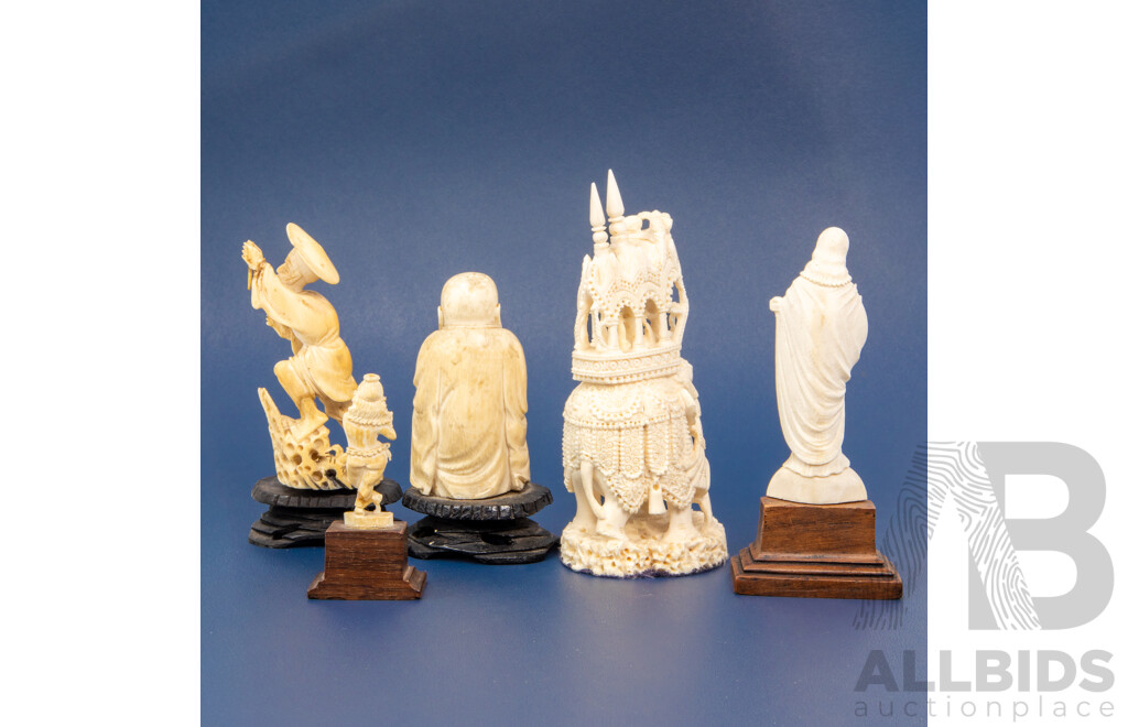 Collection of Five Carved Bone Figures
