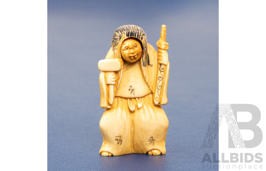 Pair of Vintage Japanese Netsuke Figures