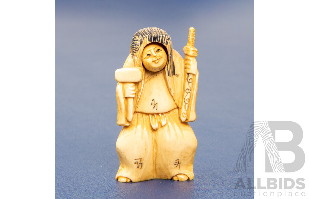 Pair of Vintage Japanese Netsuke Figures
