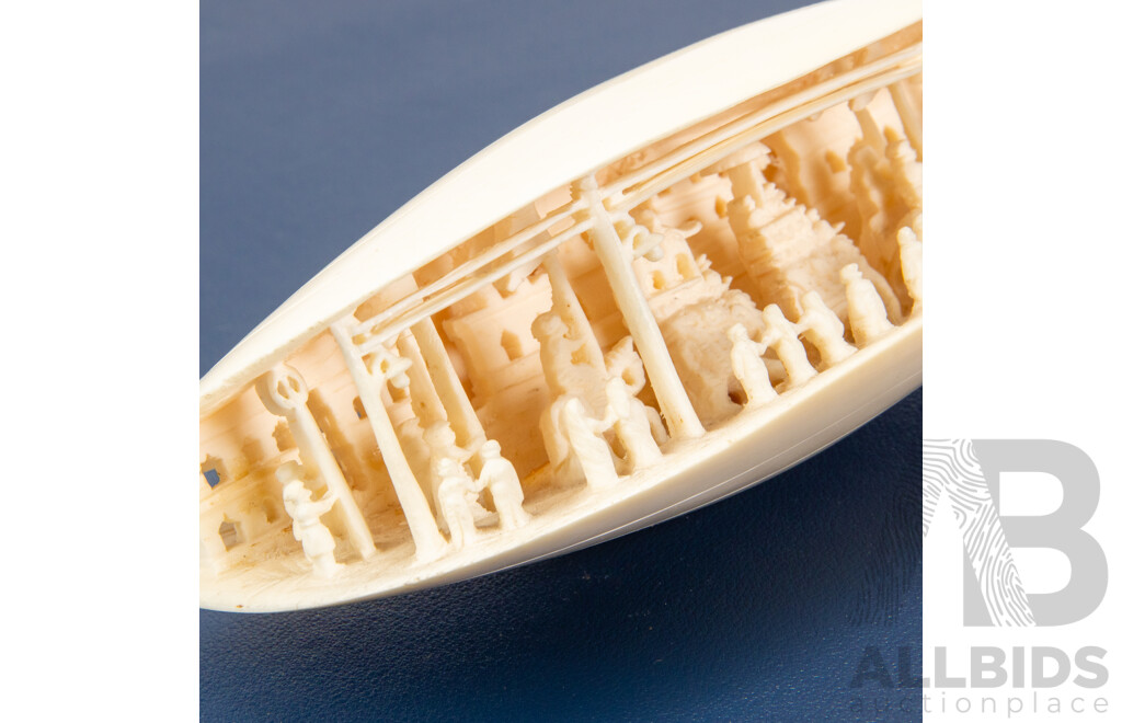 Pair of Graduated Chinese Bone Shell Form Carvings