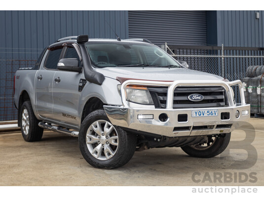 5/2015 Ford Ranger Wildtrak 3.2 (4x4) PX Crew Cab Utility Highlight Silver Metallic Turbo Diesel 3.2L
