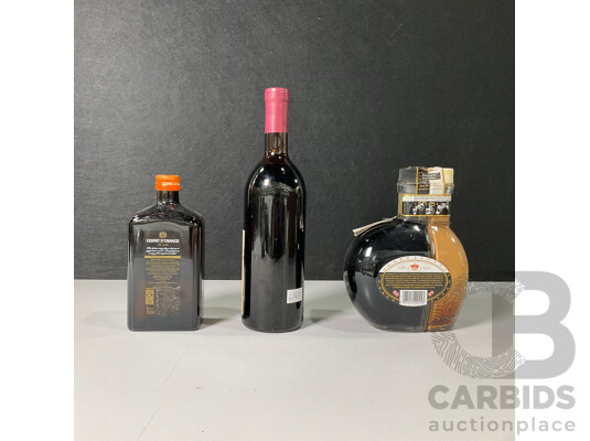 1663588 · Three Bottles of Wine & Spirts