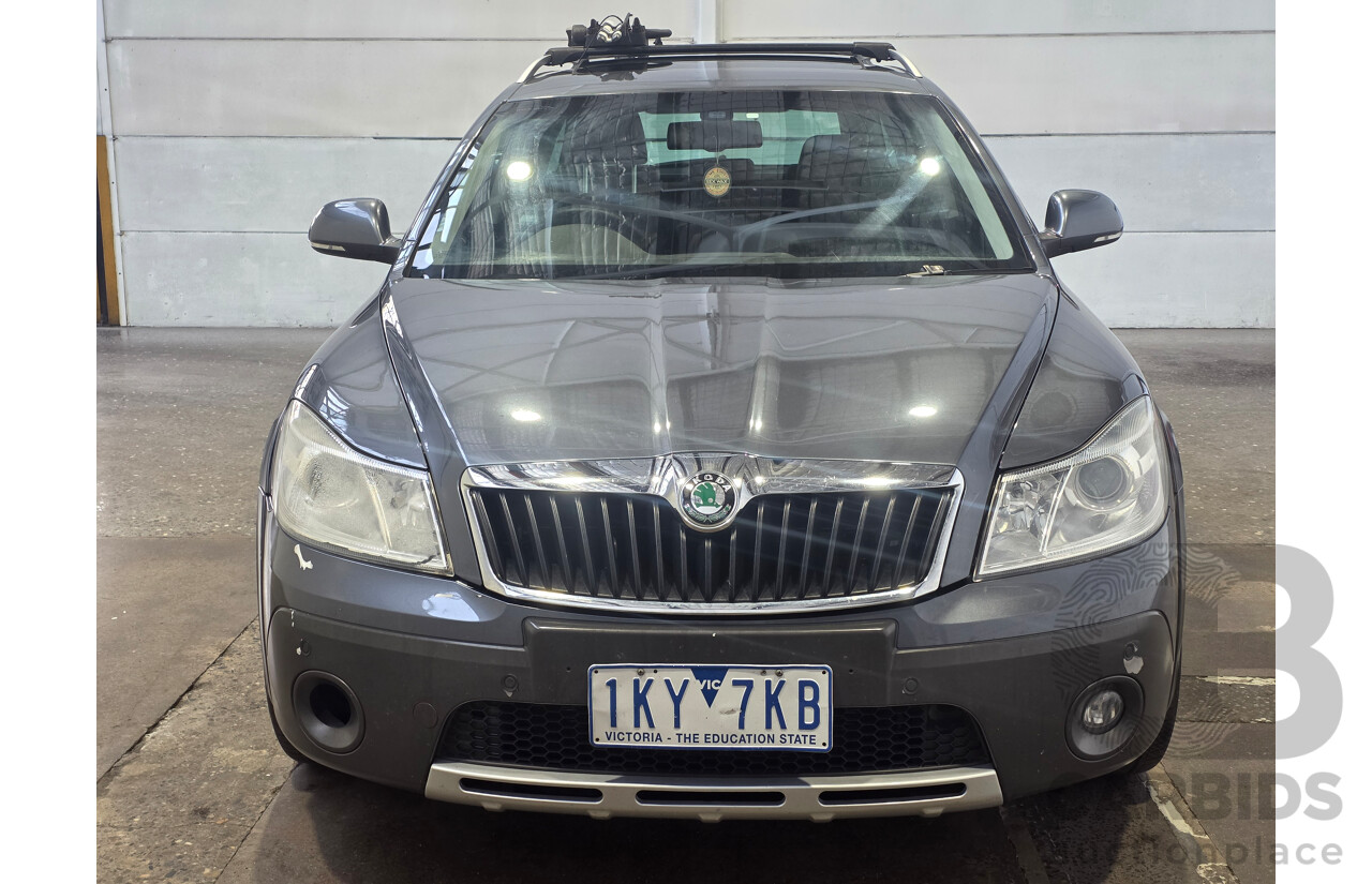 5/2012 Skoda Octavia Scout Premium 103 TDI (4x4) 1Z MY12 4d Wagon Anthracite Grey Metallic Turbo Diesel 2.0L