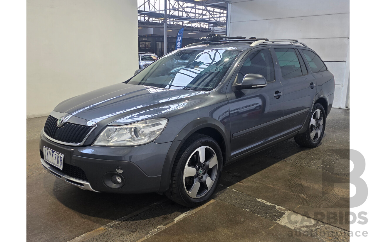 5/2012 Skoda Octavia Scout Premium 103 TDI (4x4) 1Z MY12 4d Wagon Anthracite Grey Metallic Turbo Diesel 2.0L