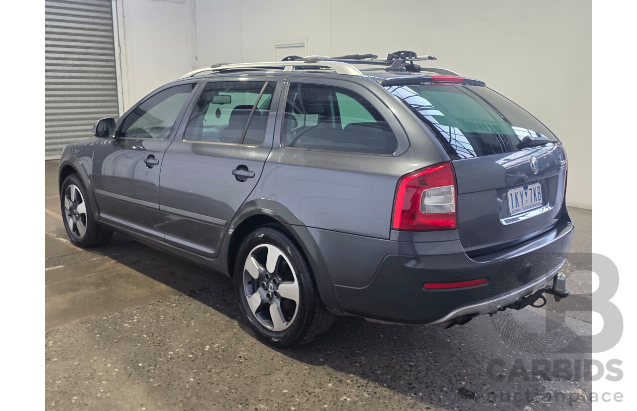 5/2012 Skoda Octavia Scout Premium 103 TDI (4x4) 1Z MY12 4d Wagon Anthracite Grey Metallic Turbo Diesel 2.0L